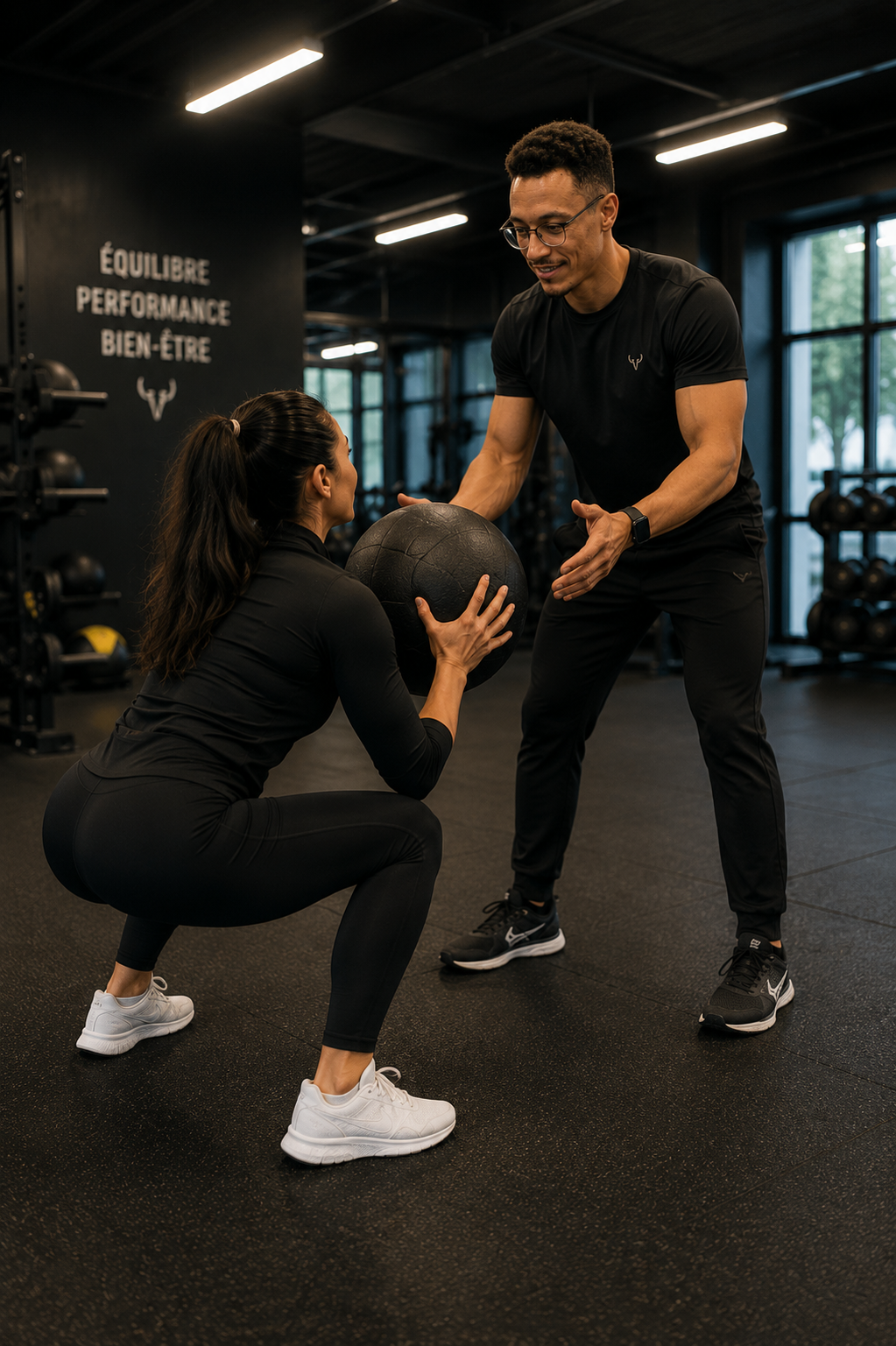 Coaching sportif personnalisé en salle avec wall ball